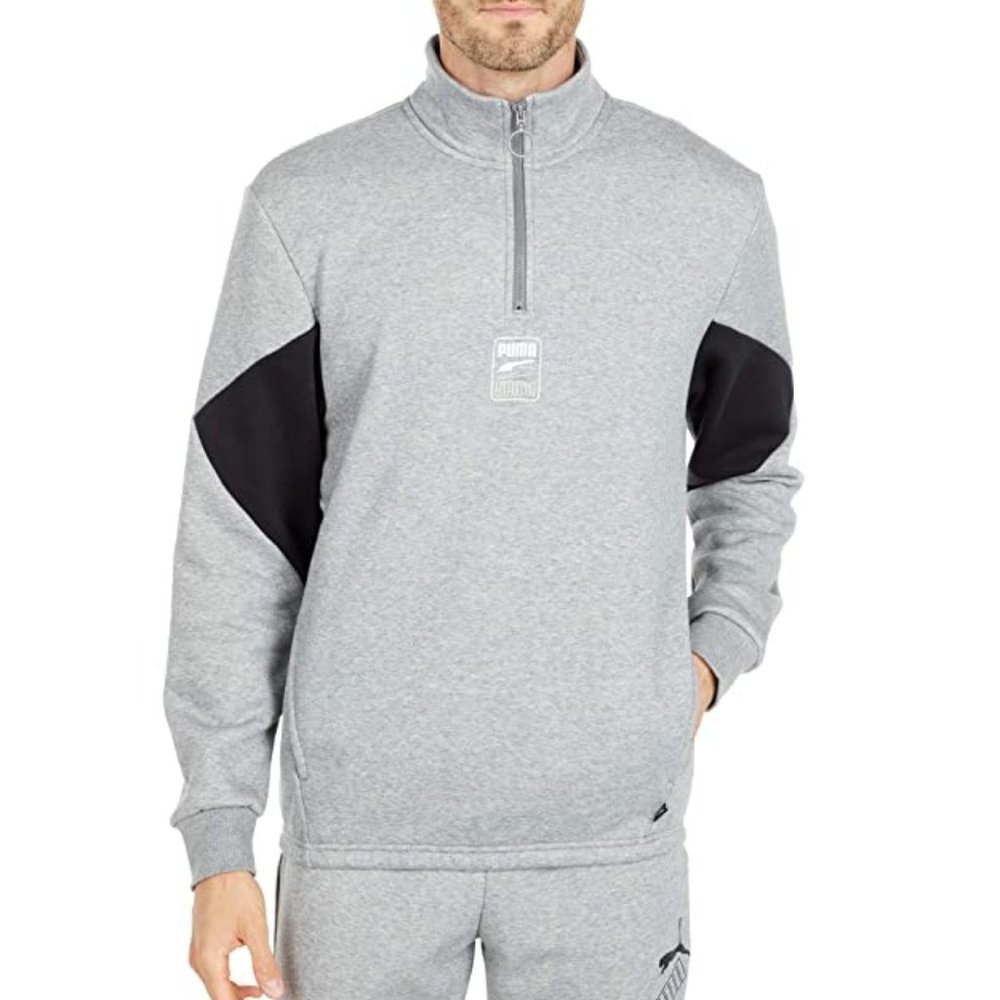 PUMA Men's Sweatshirt Rebel Half-Zip Sweatshirt Fleece Pullover Long Sleeve